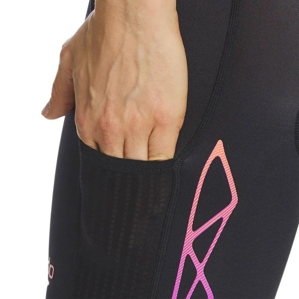 NWT Speedo Fastskin Xenon Tri Shorts Size XS Black Pink Tri Pad Bonded Leg Hem - Picture 5 of 14